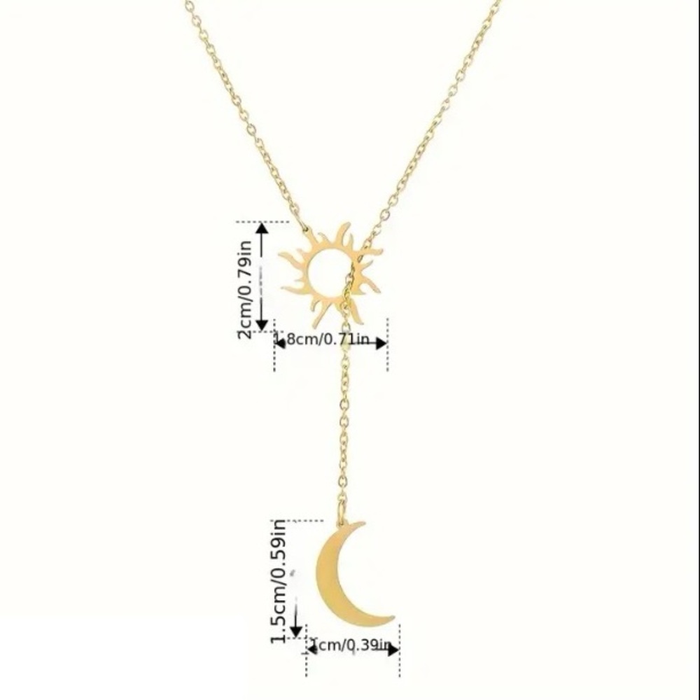 🆕NIP: Silver SUN & MOON Necklace- Silver plated - Picture 3 of 4